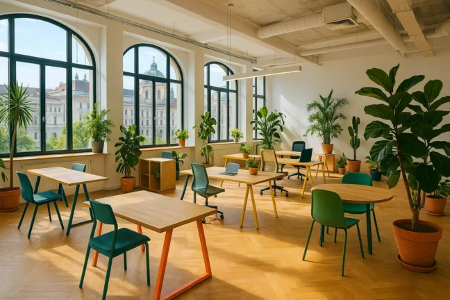 Modern coworking space in Vienna with creative design and natural light